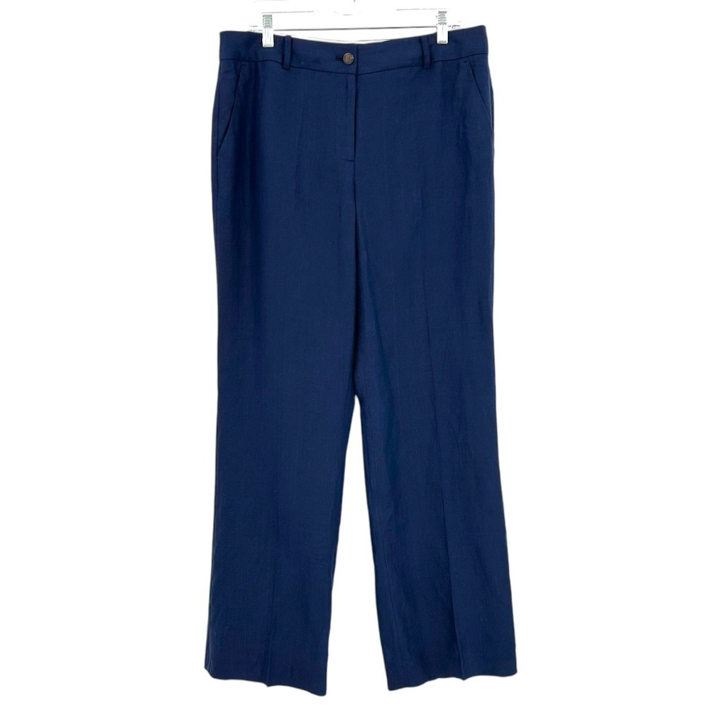 Talbot’s Windsor Curvy Linen Dress Pants Navy Blue Women’s 12